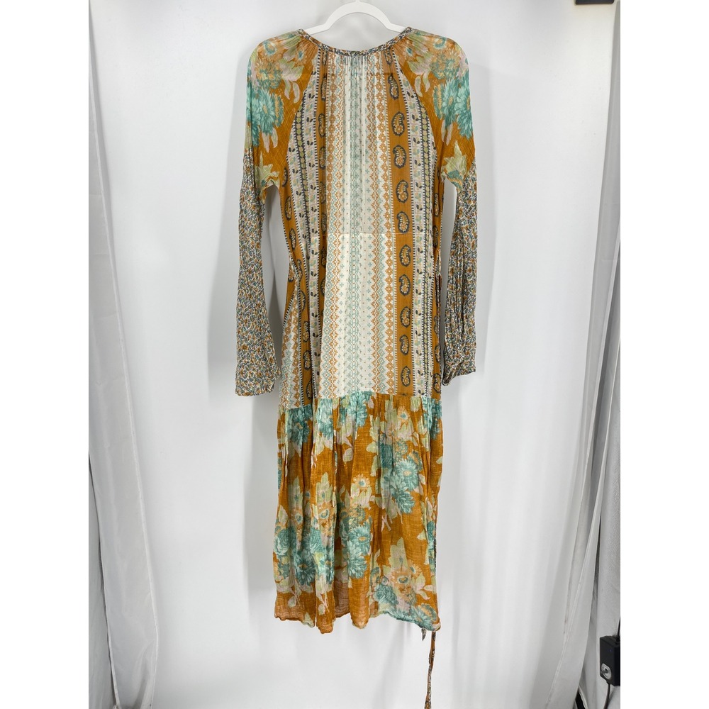 D'Ascoli Floral Paisley Maxi Dress Orange Blue Boho Resort Italian Summer Size S - Picture 12 of 14